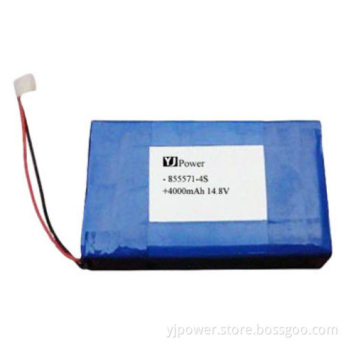 14.8V/4000mAh Li-polymer battery pack with RoHS certificate, 43 x 57 x 73mm
